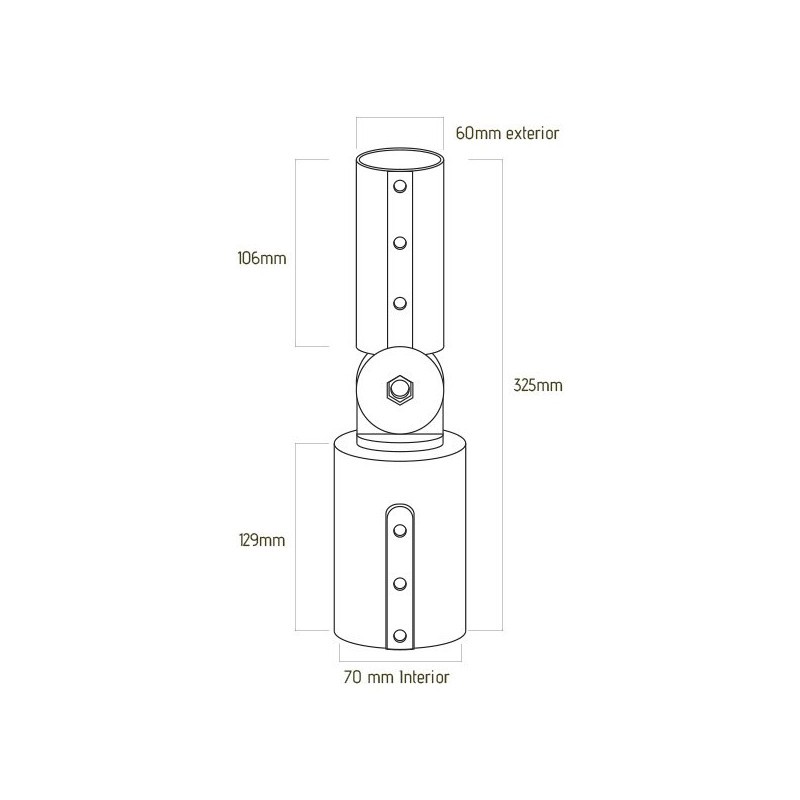 Support articulé à 180º pour lampadaires LED