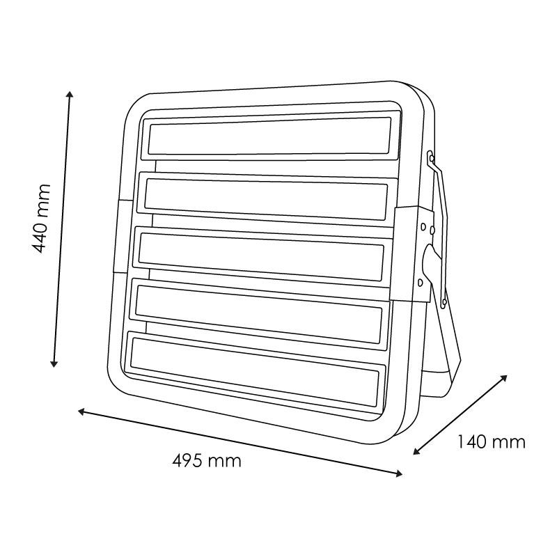 Proiettore LED modulare 500W chip LUMILEDS 62500Lm per campi sportivi