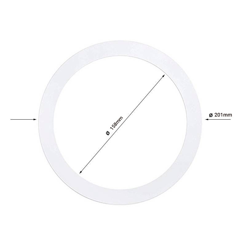 Aro blanco supletorio embellecedor cubre hueco para downlight LED 201mm