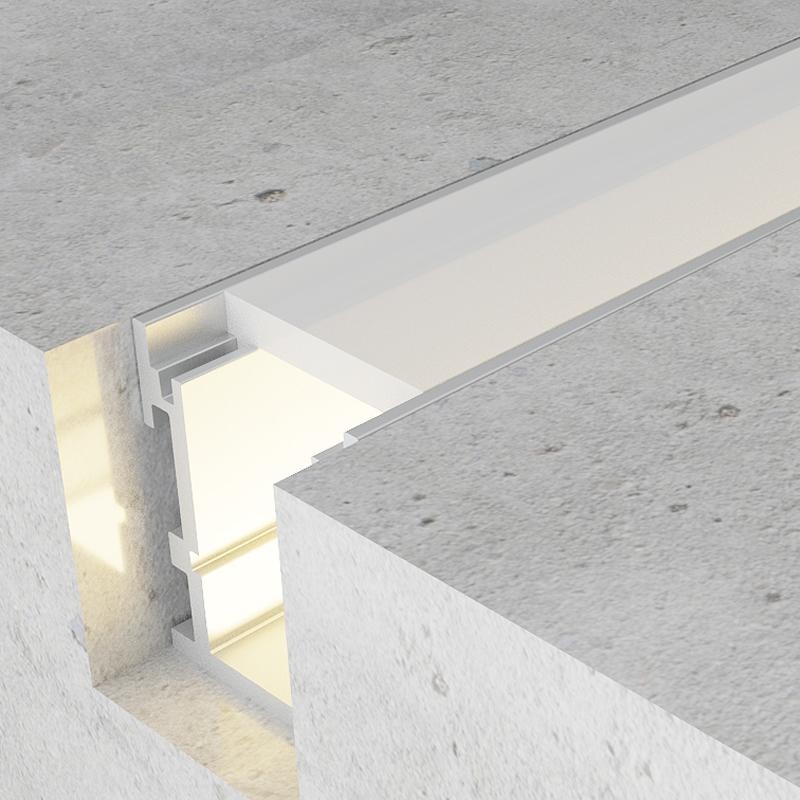 Perfil de aluminio modelo SUELO empotrable 26x22mm - 2 Metros