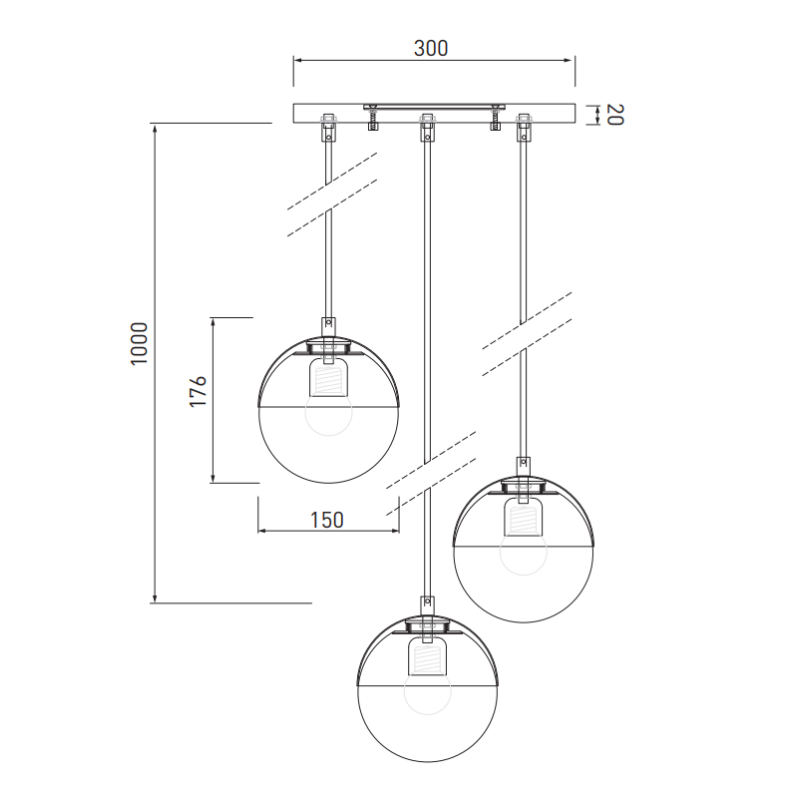 Suspension ABIES 3xE27