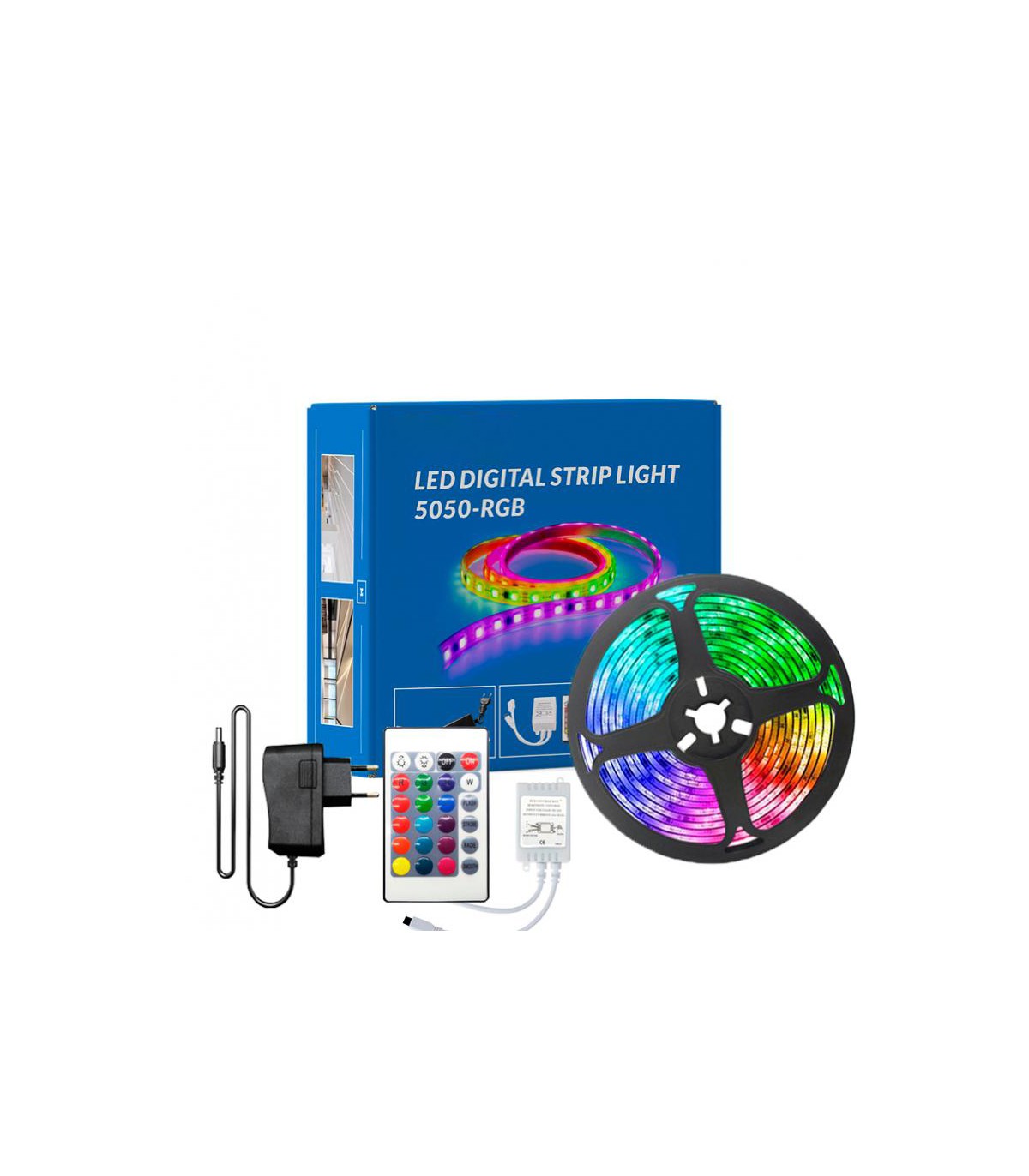 Kit de ruban LED RGB 24V pour chambre avec contrôleur IR et WIFI