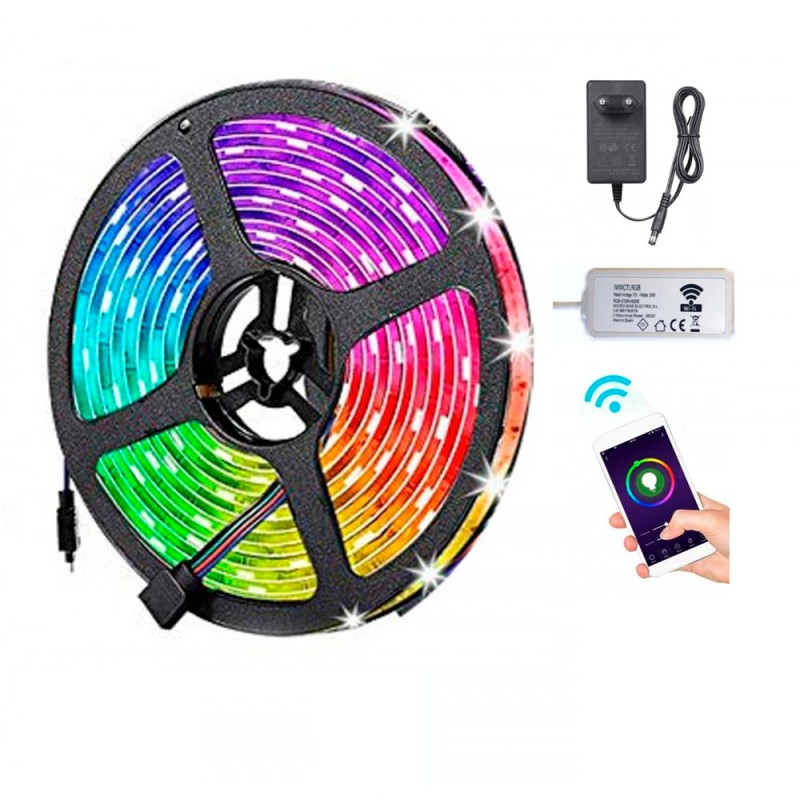 Tira LED 24W smart WiFi TUYA RGB+CCT control APP / Google Home / Alexa - 5 metros
