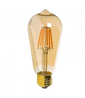 Lampadina LED E27 Edison ST64 7W dimmerabile filamento oro 2700K