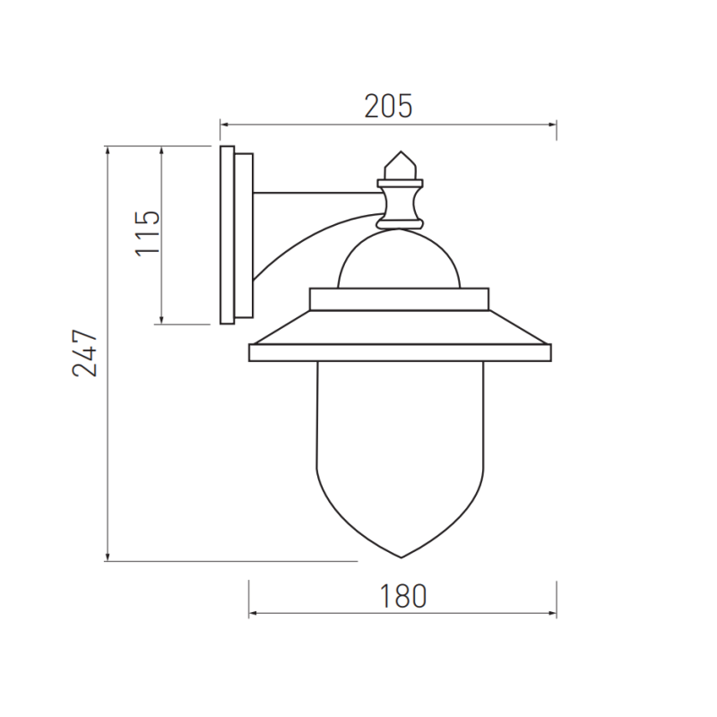 Aplique farol de pared TOSKANA E27 IP54