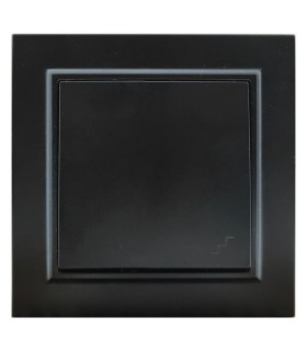 Interruptor empotrable negro con marco individual