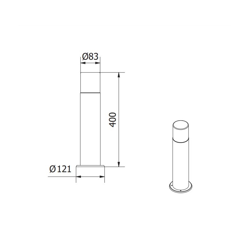 Borne lumineuse CORTA 40 E27 pour chemins