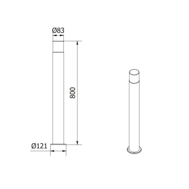 Lampioncino CORTA E27 80cm IP44