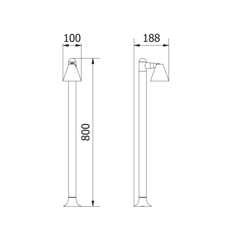Borne lumineuse LUSTINO 80cm GU10 pour chemins