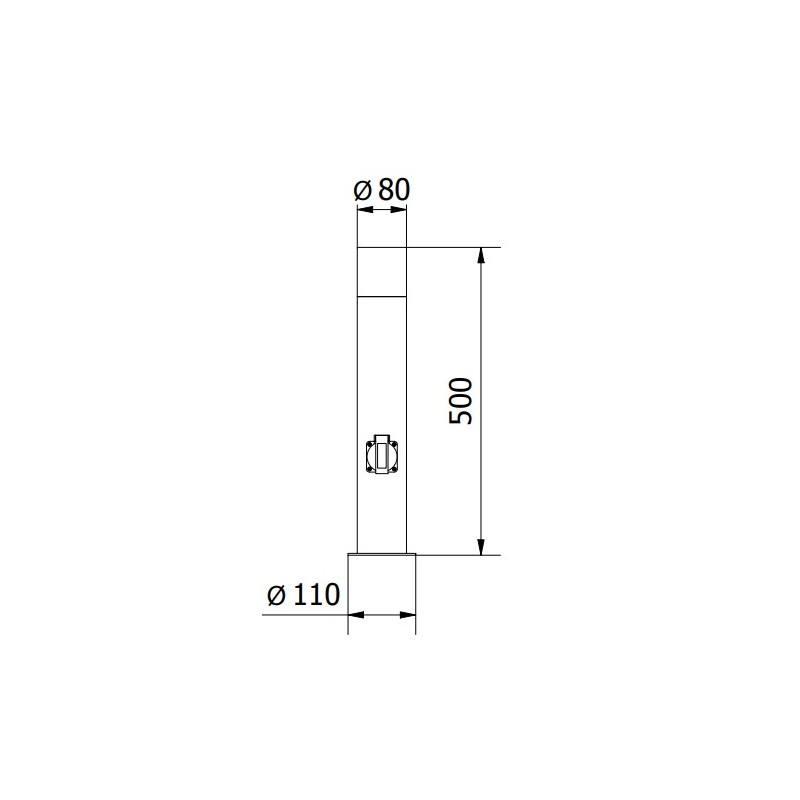 Borne lumineuse LARGO 50 E27 pour chemins avec prise