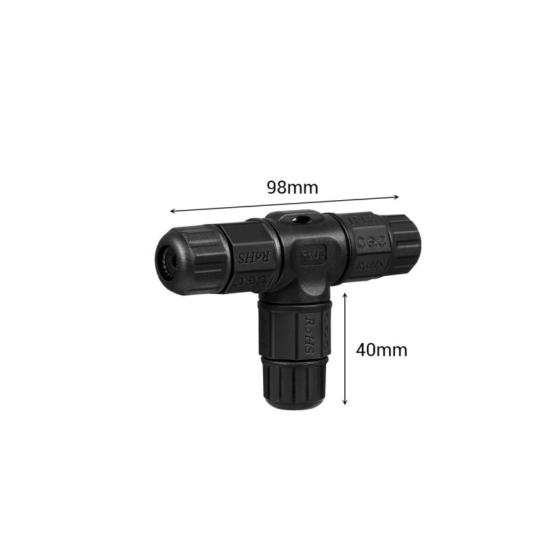 Conector estanco de cables en T 3x2,5 IP68