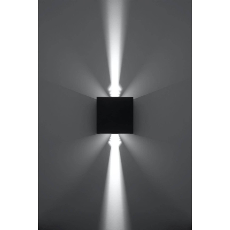 6W Black LUCA IP54 Wall Lamp by SOLLUX