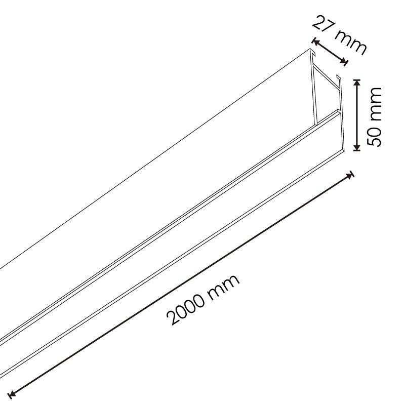 Rail magnétique surface 48V 2 mètres