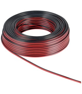 Câble 2x0.75mm rouge/noir ruban LED monocouleur - 5/10/25/100 Mètres