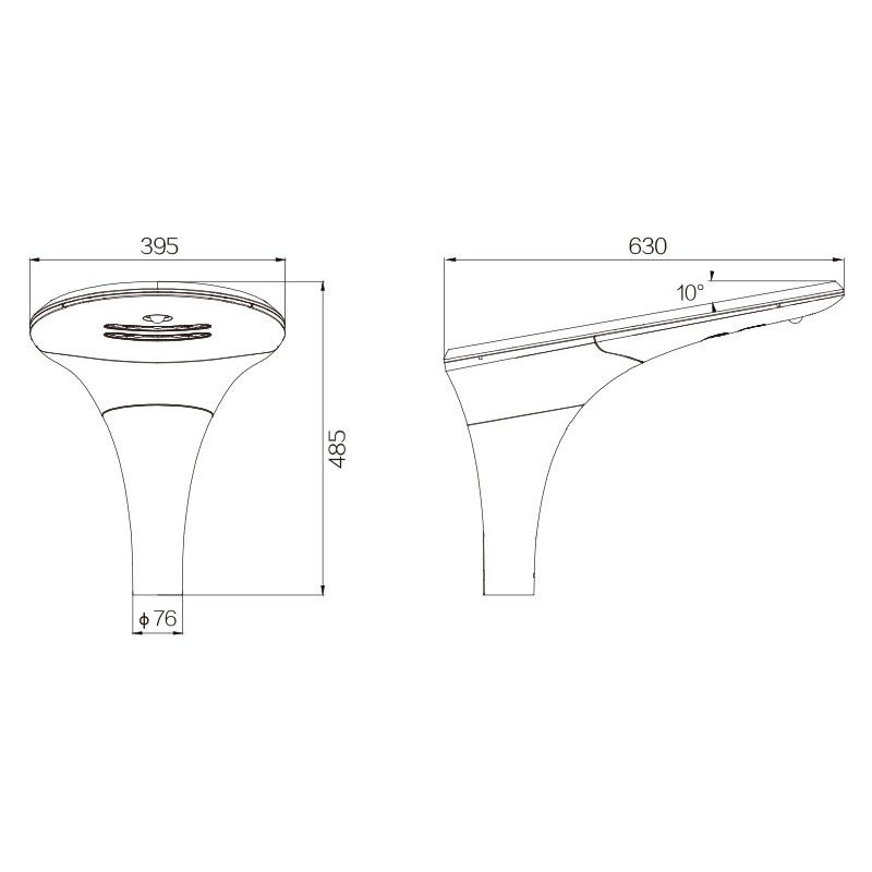Lampadaire solaire LED GOLF 15W LUMILEDS 2800Lm - option colonne 3m