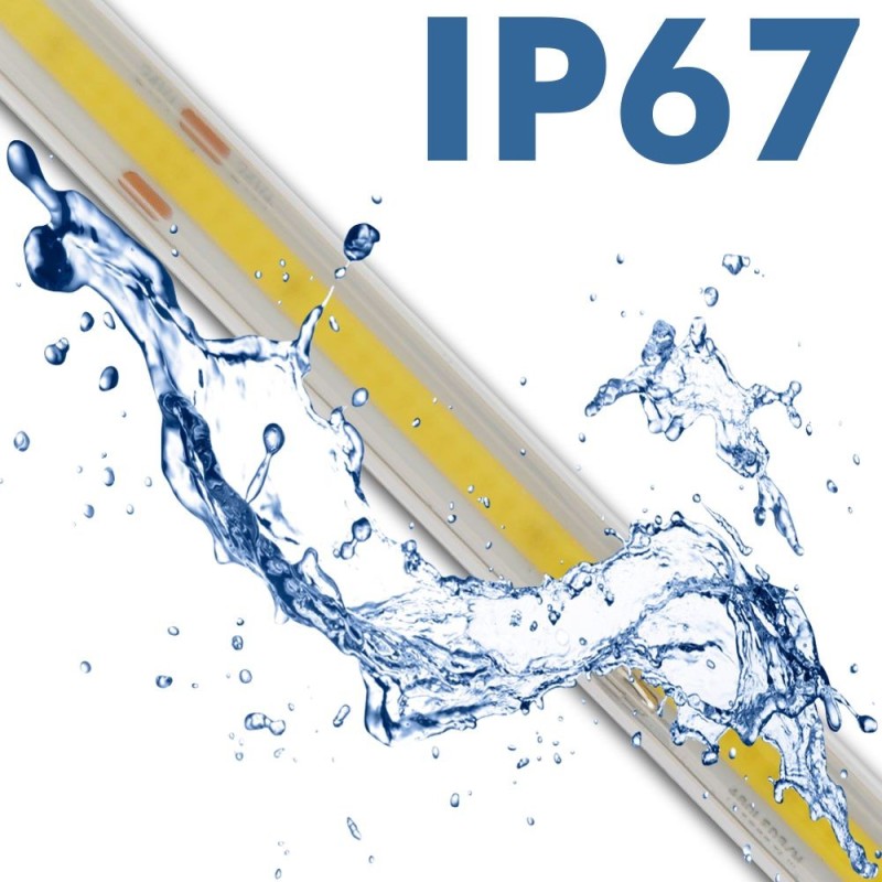 Ruban LED COB IP67 24V 12W/m 480LED/m 1200Lm CRI90 - 30 mètres