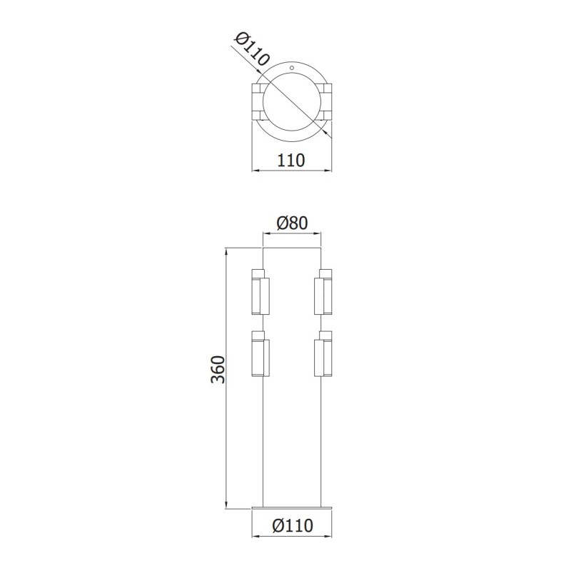 Borne CORTA multiprise Schuko 4 prises pour usage extérieur