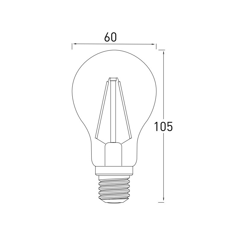 8W E27 A60 SMOKE Filament LED Bulb