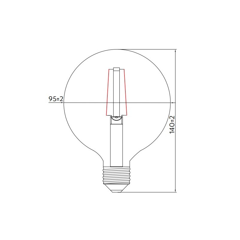 Bombilla LED SMOKE FILAMENT 8W E27 Globo G95