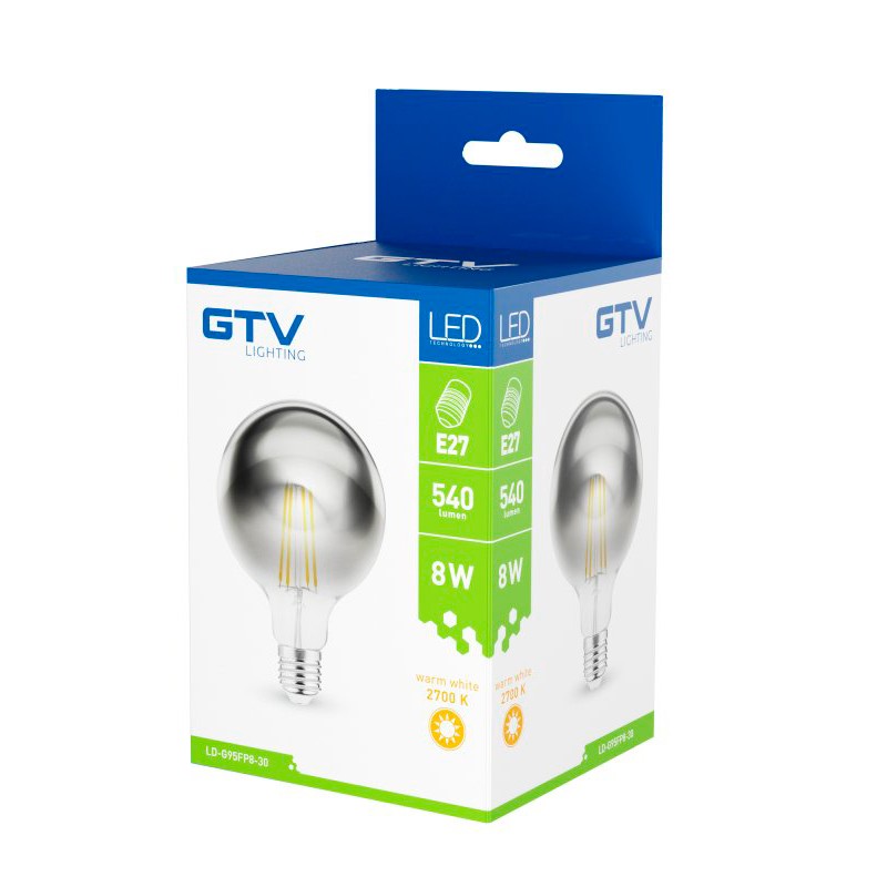 8W E27 G95 SMOKE FILAMENT LED Bulb