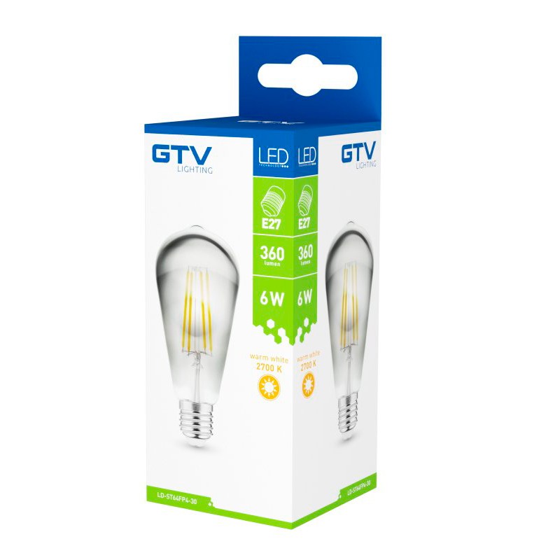 Bombilla LED SMOKE FILAMENT 6W E27 Edison ST64