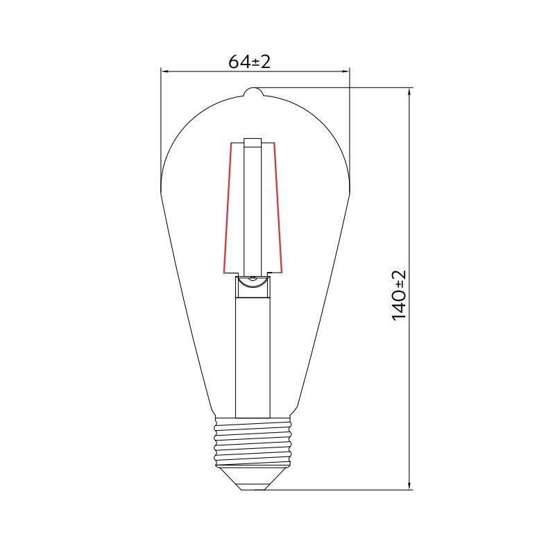 Lampadina LED SMOKE FILAMENT 6W E27 Edison ST64 Fumè