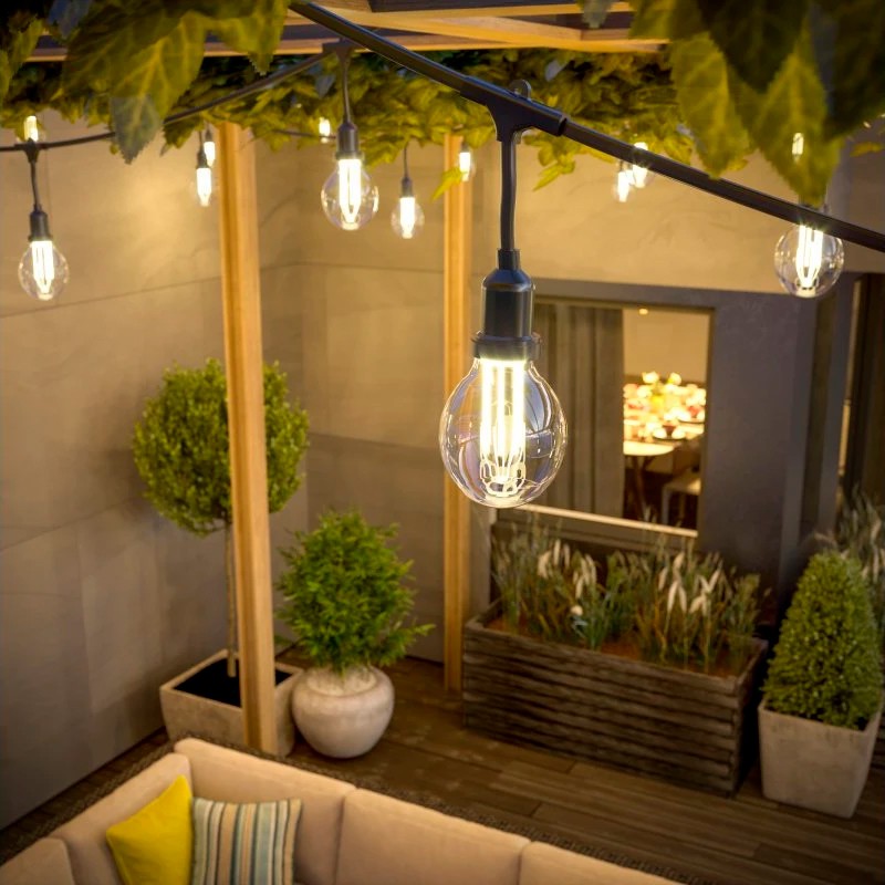 8W E27 A60 GLASS FILAMENT transparent LED Bulb