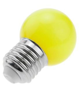 Bombilla LED E27 esférica G45 1W color Amarillo para guirnaldas