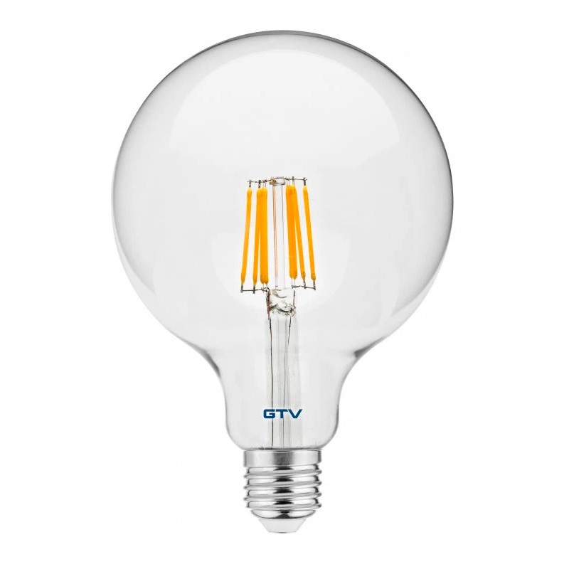 8W E27 G125 GLASS FILAMENT transparent LED Bulb