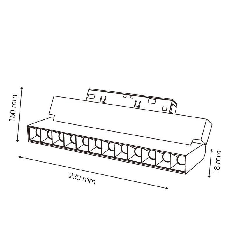 12W 48V adjustable LED Linear Spotlight OSRAM Chip for Magnetic Track