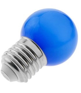 Bombilla LED E27 esférica G45 1W color Azul para guirnaldas