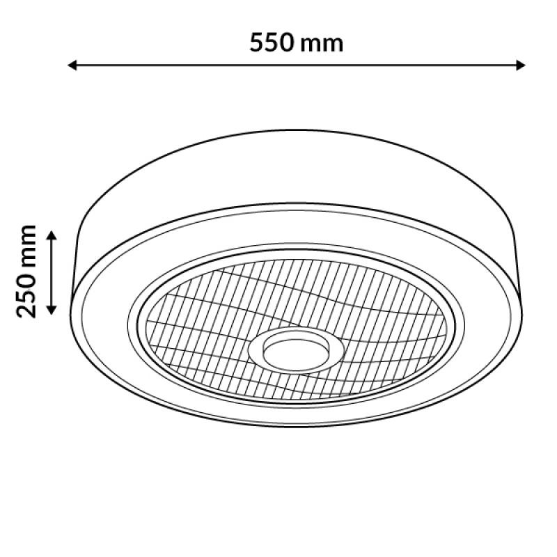 Ventilatore LED da soffitto PLUS STICKS 36W smart CCT Motore DC
