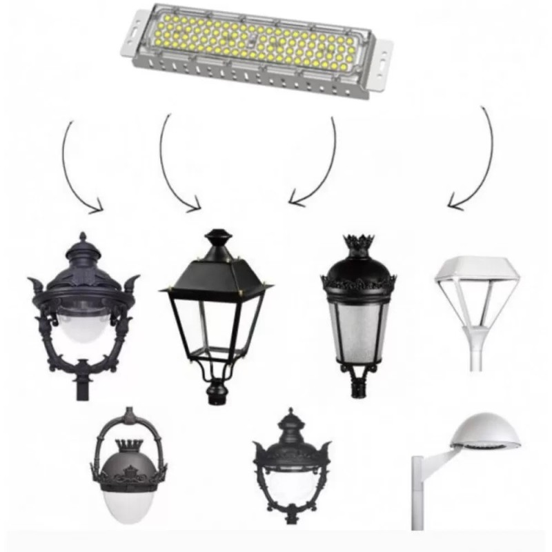 Module optique LED 50W BRIDGELUX 136ºx78º avec plaque pour lampadaires VILLA