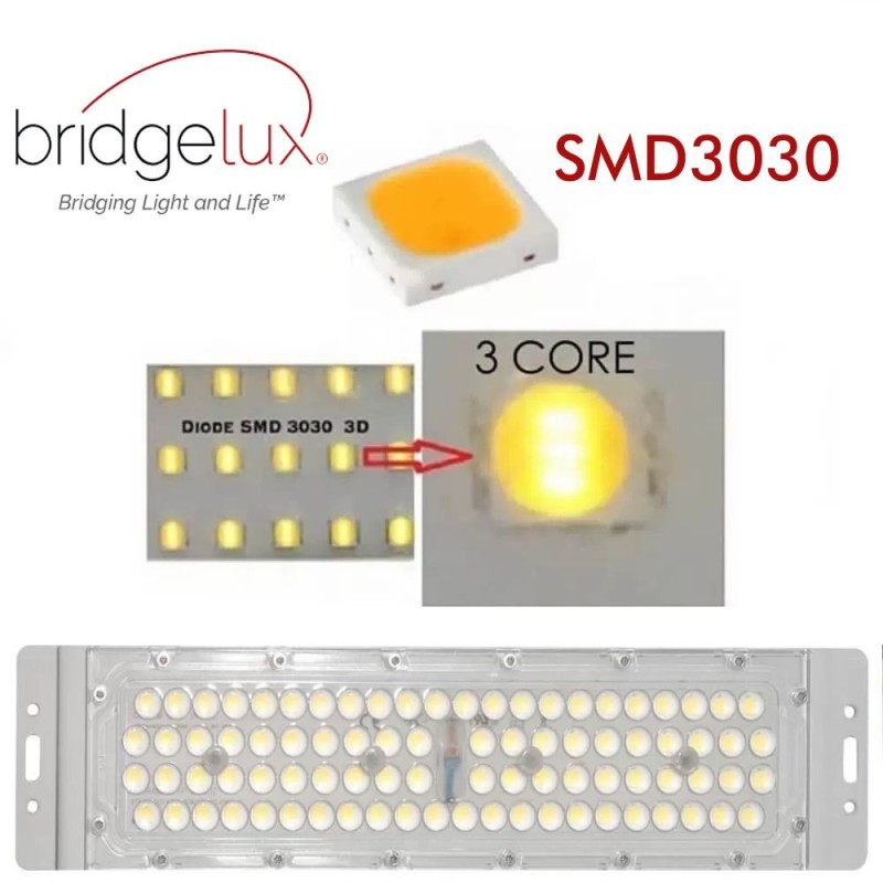 Módulo óptico LED 50W BRIDGELUX 136ºx78º con placa de soporte para Farola VILLA