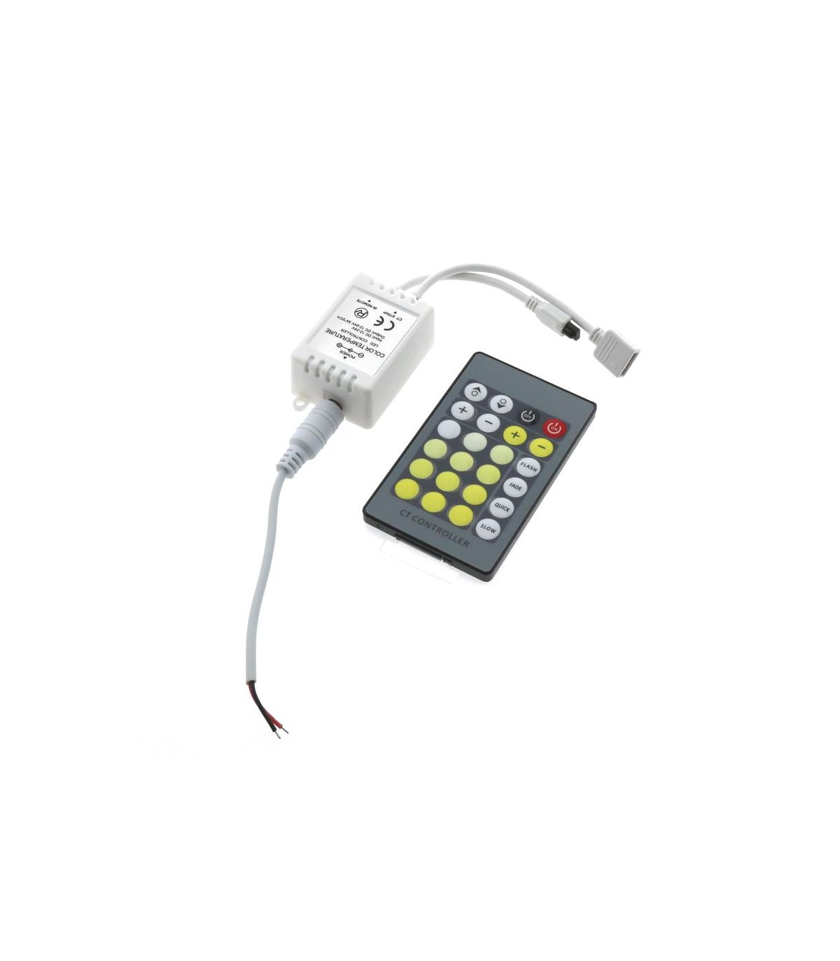 Controlador mini 12/24Vdc para tira LED CCT con mando IR