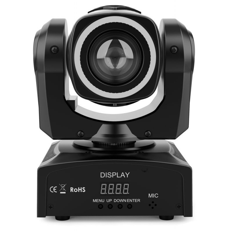 Moving head spot LED 30W DMX Audibax BOSTON Blanc + 7 Couleurs