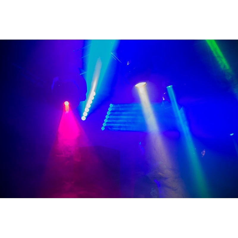 Cabeza Móvil Spot LED 30W BOSTON Blanco + 7 Colores - 7 Gobos Fijos - DMX