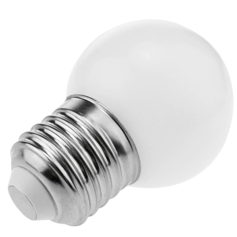 Bombilla LED E27 esférica G45 1W color Blanco para guirnaldas
