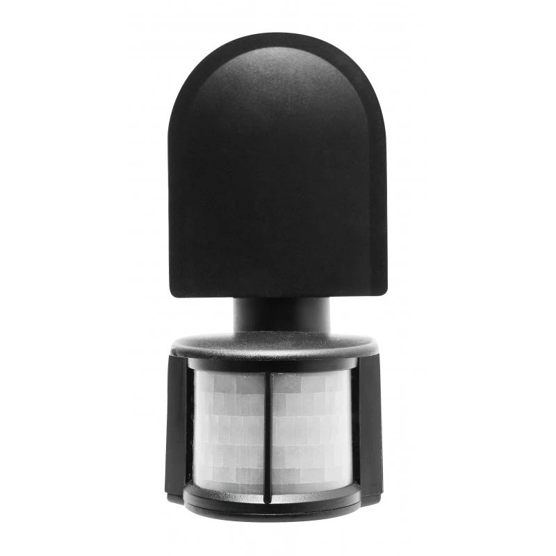 Sensor de movimiento PIR de pared 180º orientable 3 ajustes IP44 negro