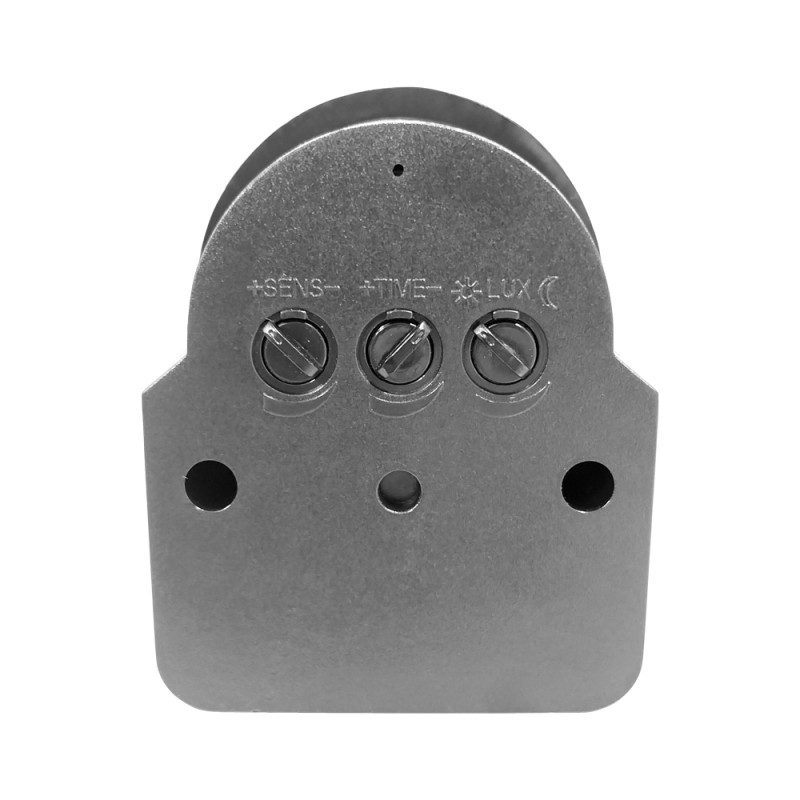 Sensor de movimiento PIR de pared 180º orientable 3 ajustes IP44 negro