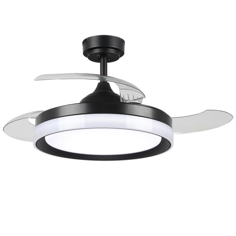 Ventilatore LED da soffitto YERAY nero 36W CCT motore DC 2800Lm