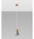 Lampada a sospensione QUBIC legno/cemento E27 by SOLLUX