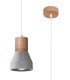 Lampada a sospensione QUBIC legno/cemento E27 by SOLLUX
