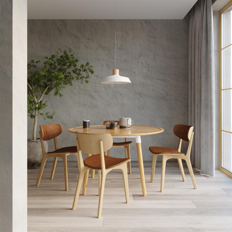 Lámpara colgante AFRA hormigón/madera E27 by SOLLUX