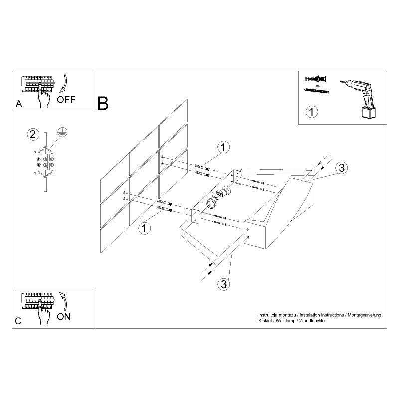 Applique murale SIGMA béton E27 by SOLLUX