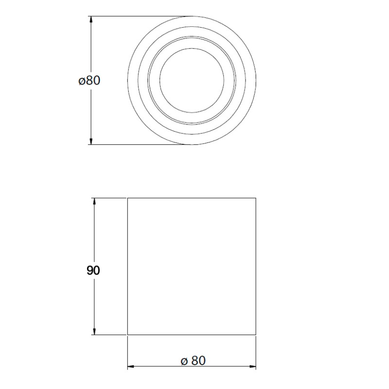 Plafoniera AVEIRO tonda nera