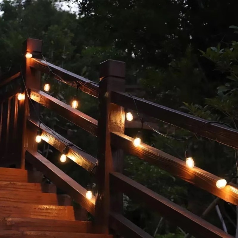 Ghirlanda da esterno 10 portalampade E27 - 5 metri interconnessi