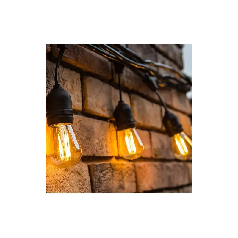 Ghirlanda da esterno 10 portalampade E27 - 5 metri interconnessi