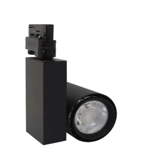 Foco carril trifásico LED negro 40W chip BRIDGELUX 100º 4800Lm