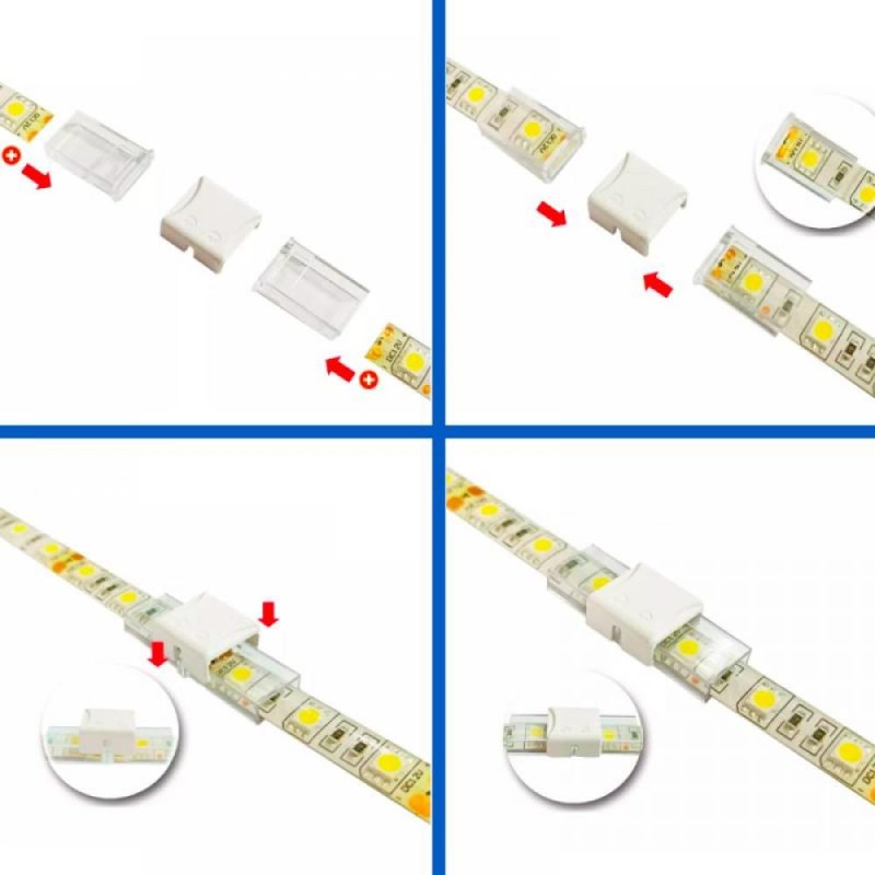 90-degree rigid junction connector for 8mm 230V COB LED strip